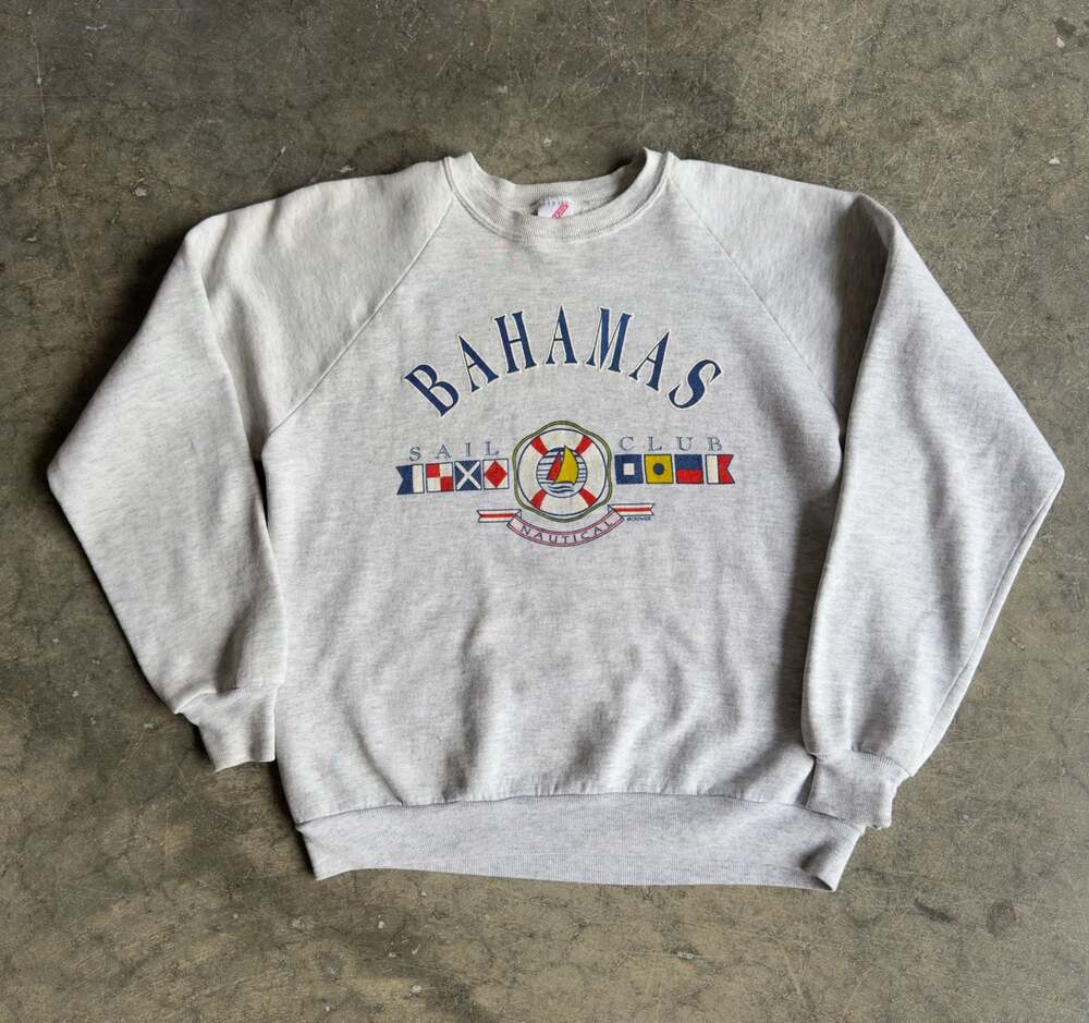 Vintage 90s Jerzees Bahamas Nautical Sail Club  Sweatshirt